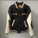 GODSPEED Alien Robot Embroidered Contrast Varsity Jacket