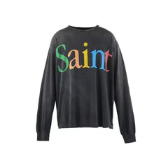 Saint Michael Rainbow "Saint" Logo Long Sleeve - Black