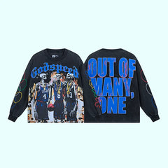 GODSPEED Vintage Rose Print Loose Long Sleeve Tee