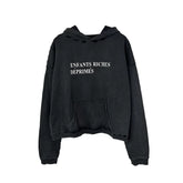 ERD's melancholic Distressed Oversized Logo Pullover Hoodie