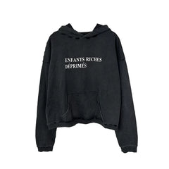 ERD's melancholic Distressed Oversized Logo Pullover Hoodie