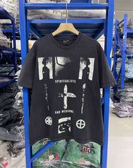 ERD melancholic Streetwear Washed Black Portrait Printed Tee