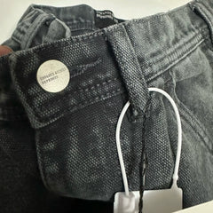 ERD melancholic Distressed Black Straight Leg Jeans