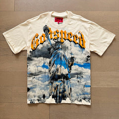 GODSPEED Vintage Biker Rock Graphic Loose Cotton Tee