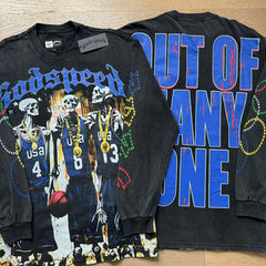 GODSPEED Vintage Washed Graphic Loose Long Sleeve Tee