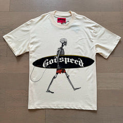 GODSPEED Vintage Biker Rock Graphic Loose Cotton Tee