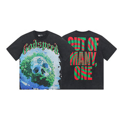 GODSPEED Vintage Skull Rider Loose Cotton Graphic Tee