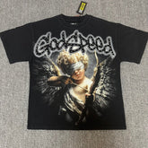 GODSPEED Vintage Angel Rhinestone Washed Cotton Tee