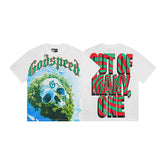 GODSPEED Vintage Skull Rider Loose Cotton Graphic Tee
