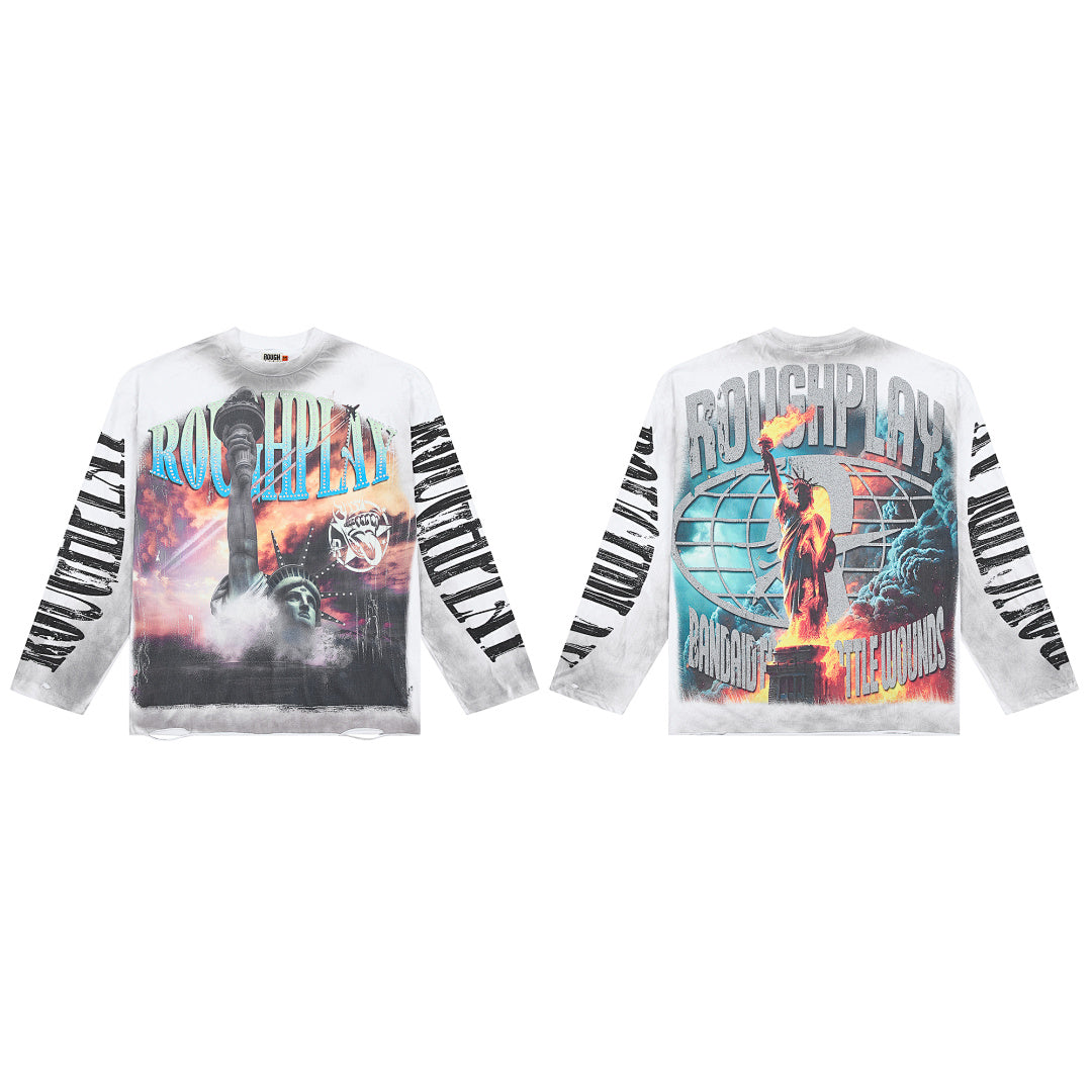 VARE Vintage Statue Graphic Long Sleeve T-Shirt