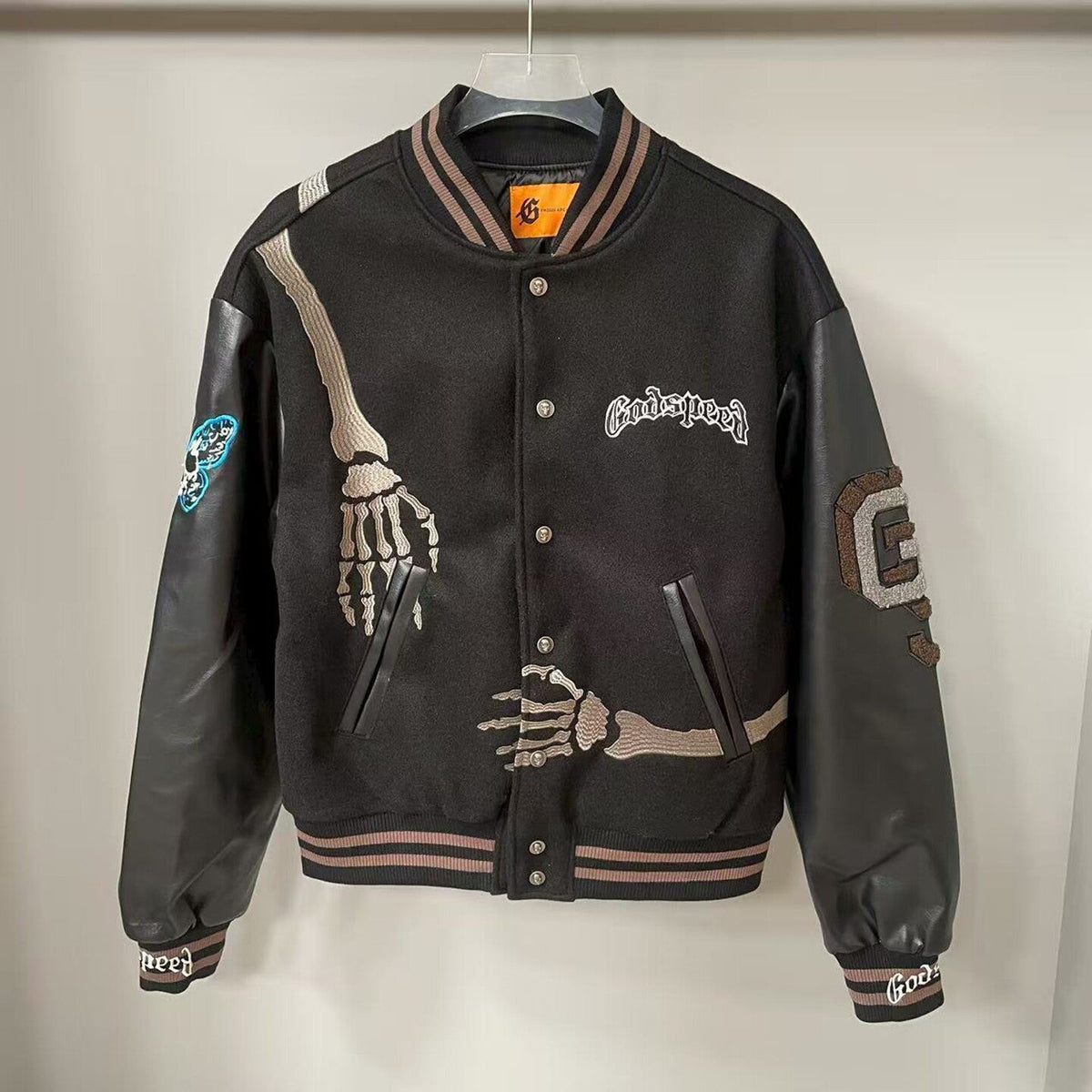 GODSPEED Vintage Chenille Embroidered Fleece Varsity Jacket