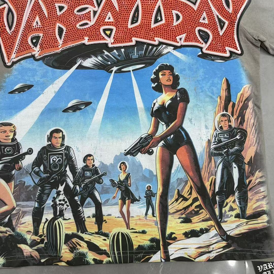 VARE Vintage UFO Graphic T-Shirt – Y2K Alien Streetwear Oversized Tee