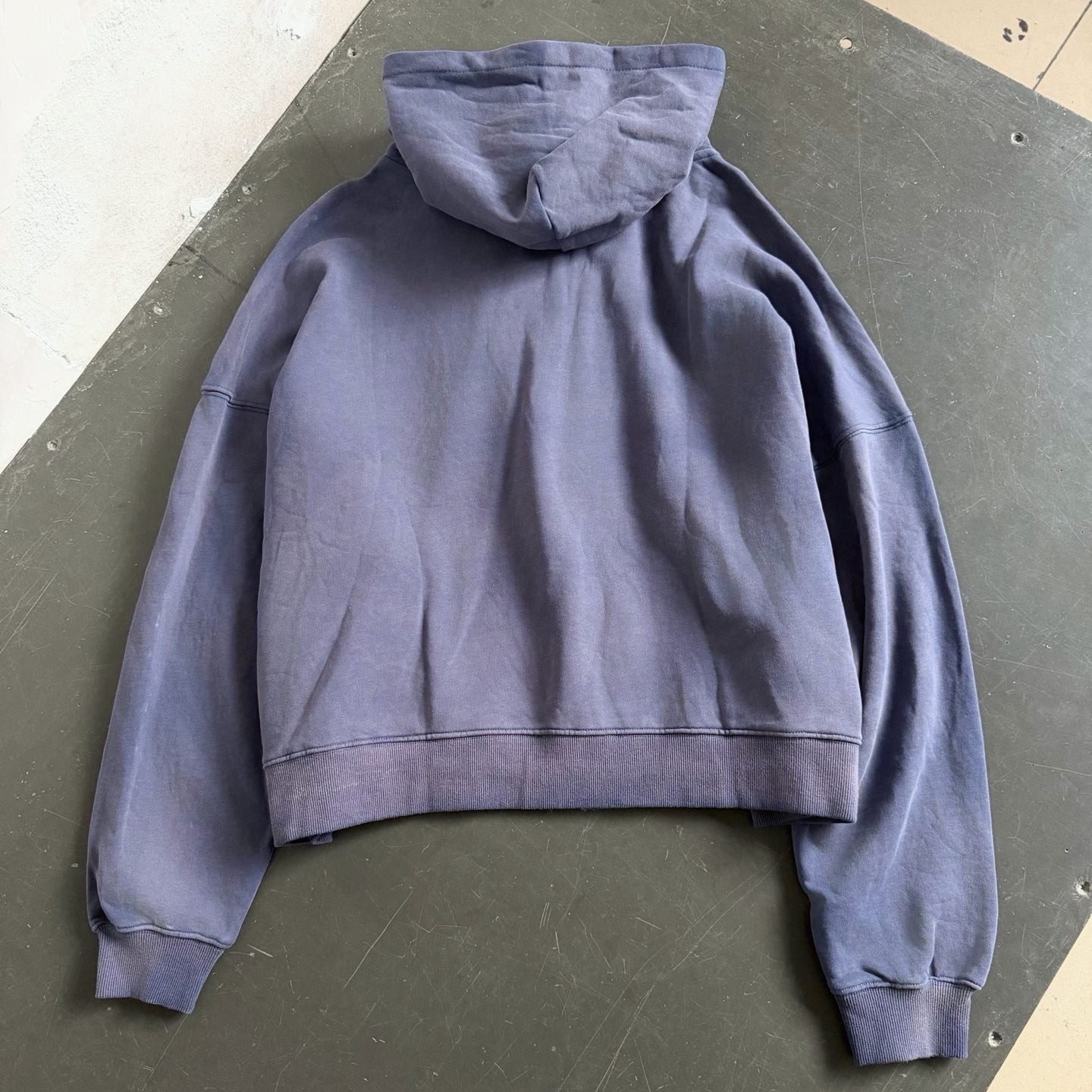 ERD Heavyweight Washed Distressed Graphic Zip Up Hoodie