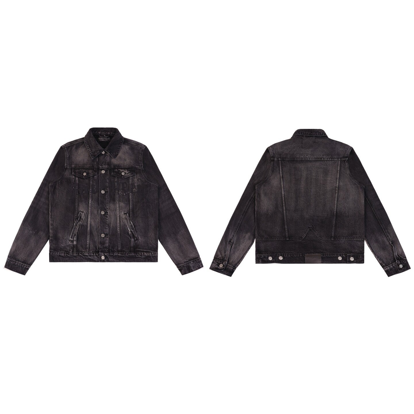GODSPEED Vintage Washed Embroidered Denim Varsity Jacket