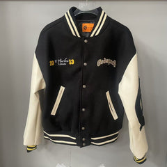 GODSPEED Alien Robot Embroidered Contrast Varsity Jacket