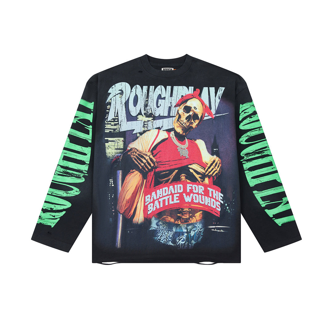 VARE Vintage Skeleton Graphic Long Sleeve T-Shirt
