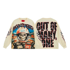 GODSPEED Vintage Rose Print Loose Long Sleeve Tee