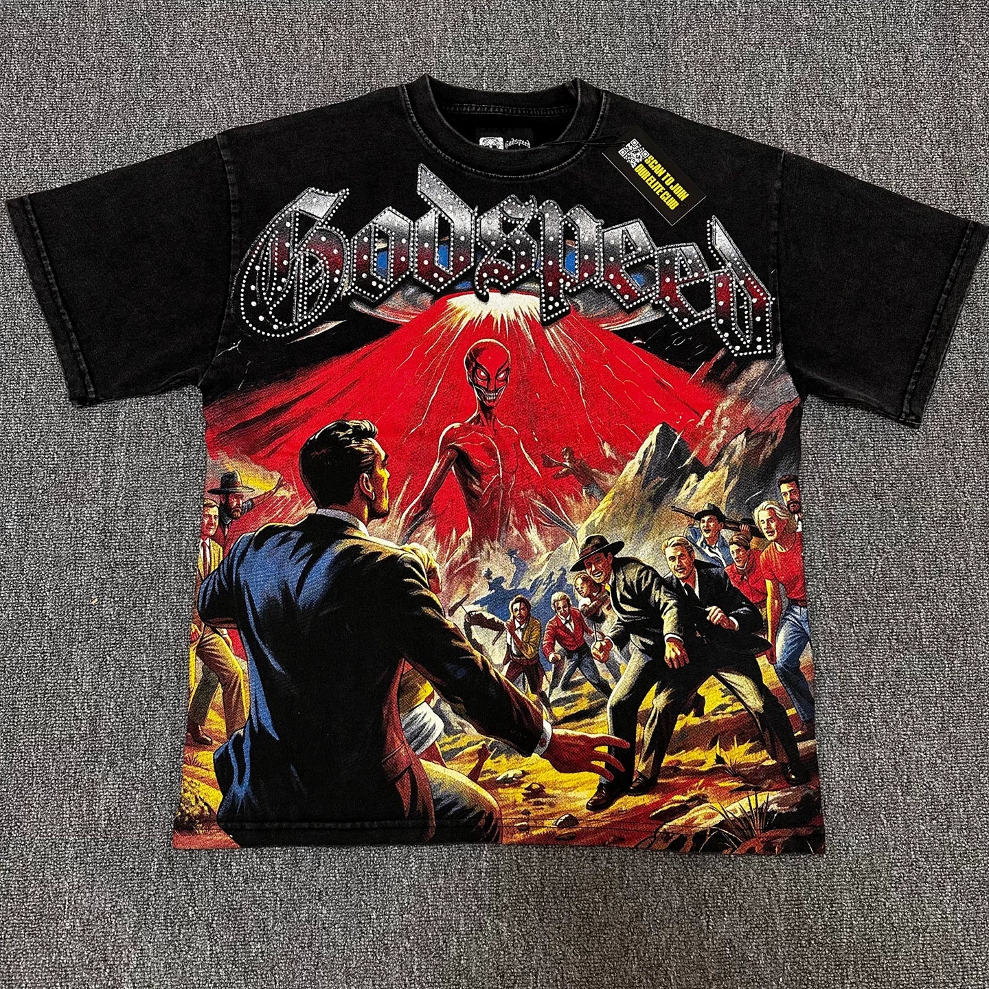 GODSPEED Vintage Washed Star Wars Rhinestone Graphic Tee