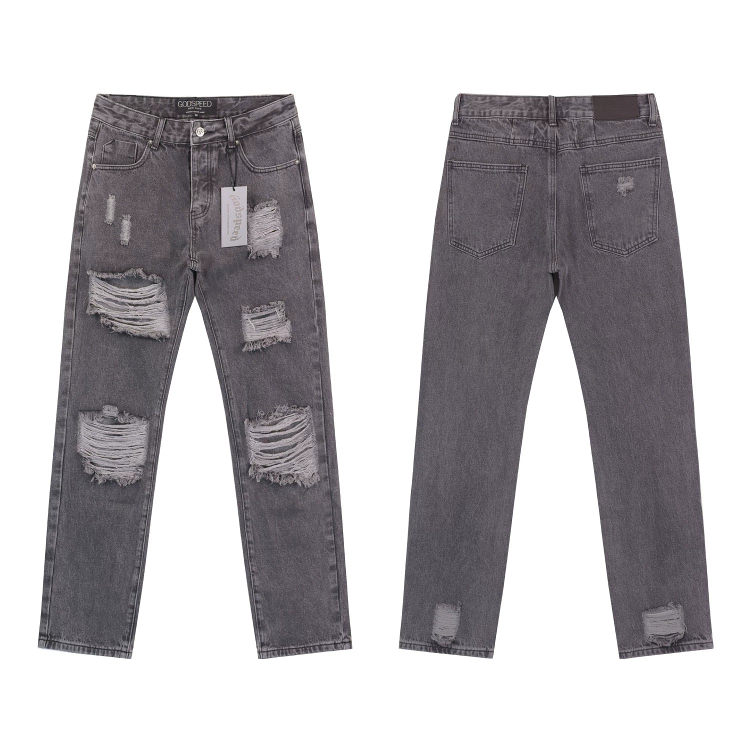 Godspeed High Street Distressed Straight Jeans