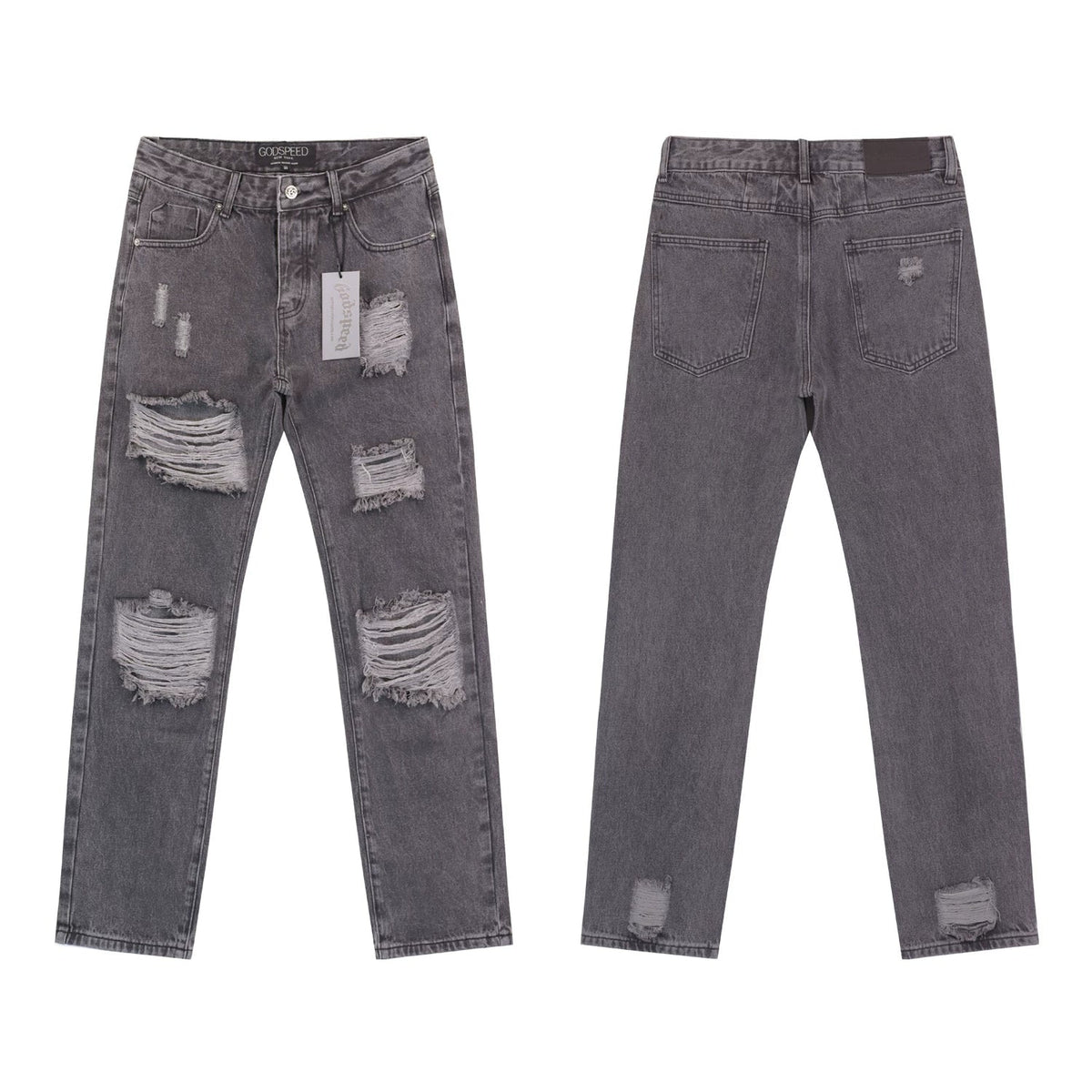 Godspeed High Street Distressed Straight Jeans
