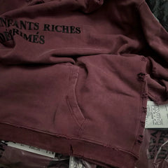 ERD's melancholic wealthy second-generation Vintage Washed Dark Red Hoodie