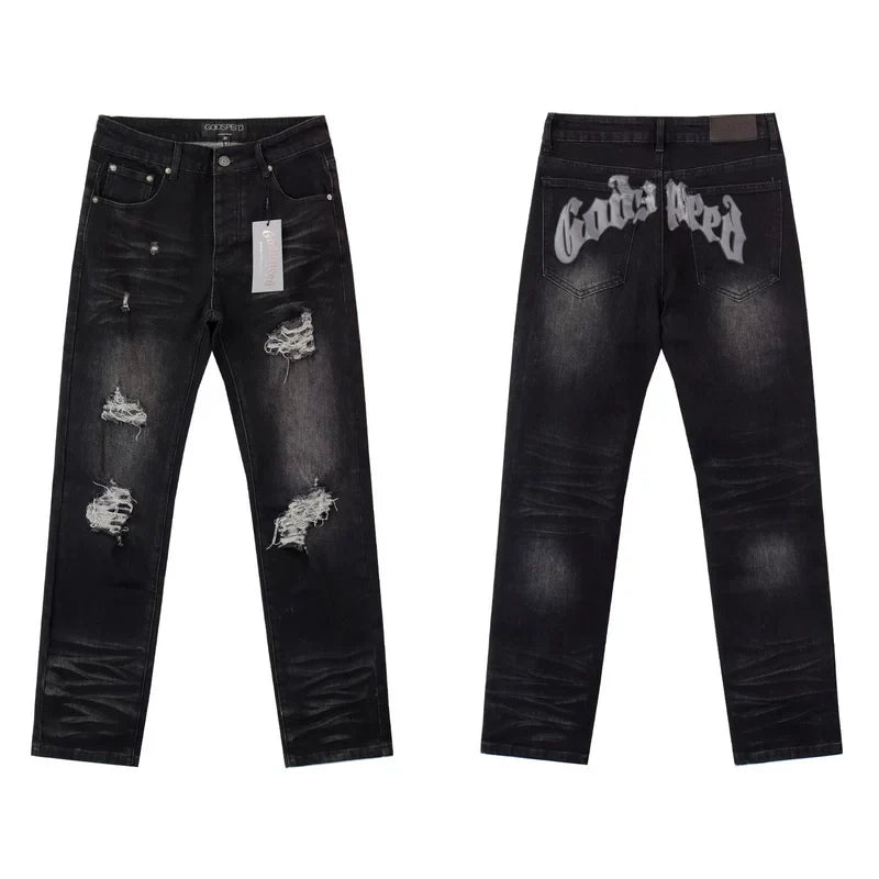 Godspeed High Street Distressed Straight Jeans