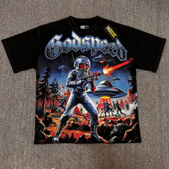 GODSPEED Vintage Washed Star Wars Rhinestone Graphic Tee