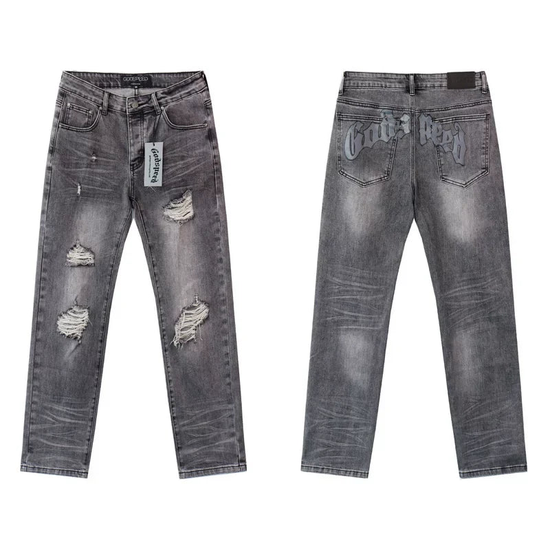 Godspeed High Street Distressed Straight Jeans