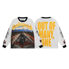 GODSPEED Vintage Rose Print Loose Long Sleeve Tee