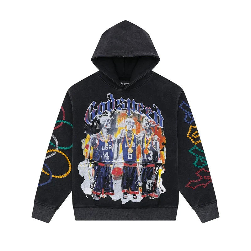 Godspeed Hip Hop High Street Printed Hoodie