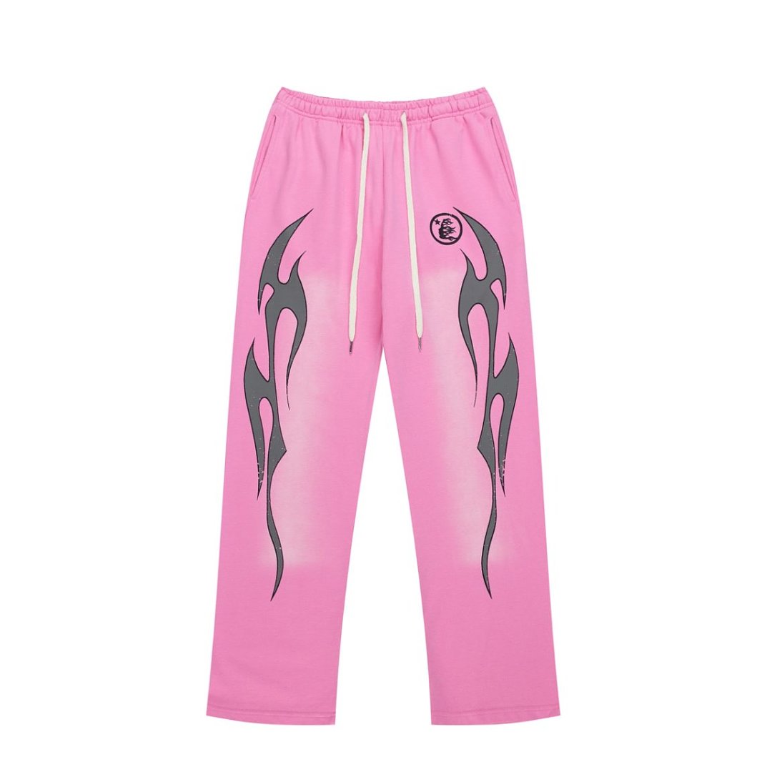 VARE Y2K Street‑Wear Elastic Waist Wide Leg Graphic Sweatpants