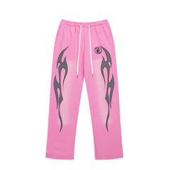 VARE Y2K Street‑Wear Elastic Waist Wide Leg Graphic Sweatpants
