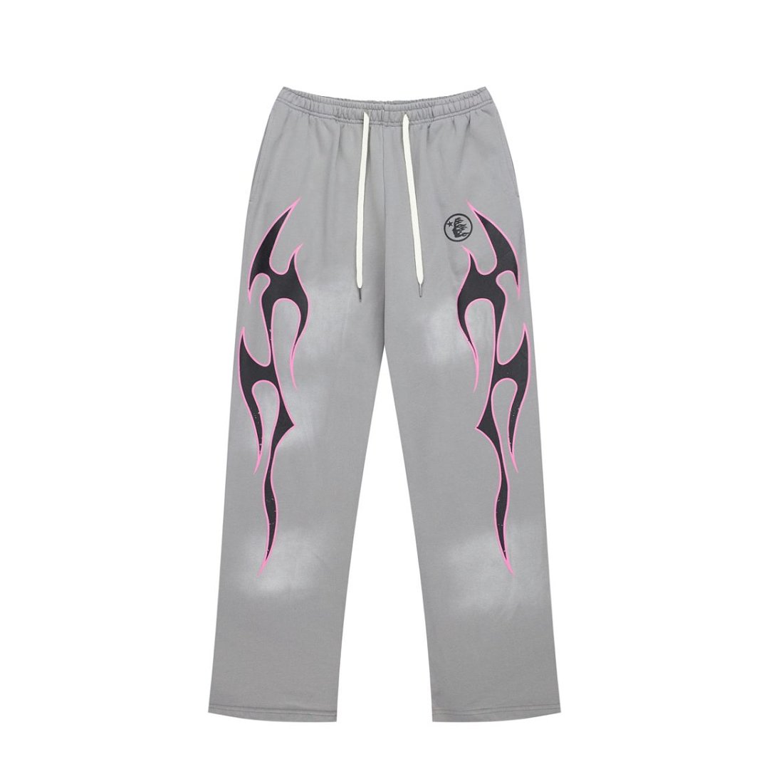VARE Y2K Street Elastic Drawstring Waist Wide‑Leg Graphic Casual Sweatpants