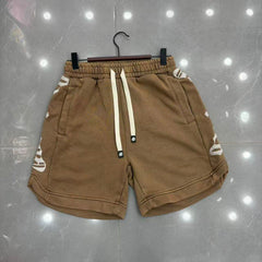 GODSPEED Vintage Side Embroidered Loose Cotton Shorts
