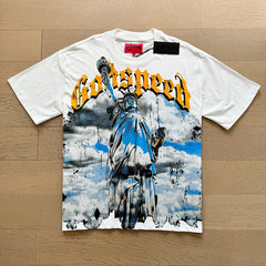 GODSPEED Vintage Biker Rock Graphic Loose Cotton Tee