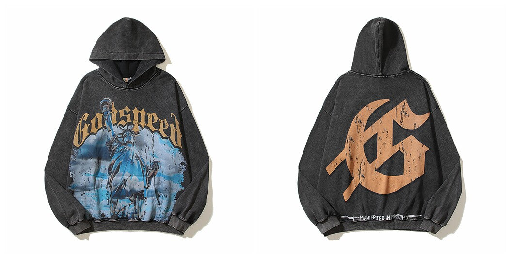 Godspeed Hip Hop Vintage High Street Printed Hoodie