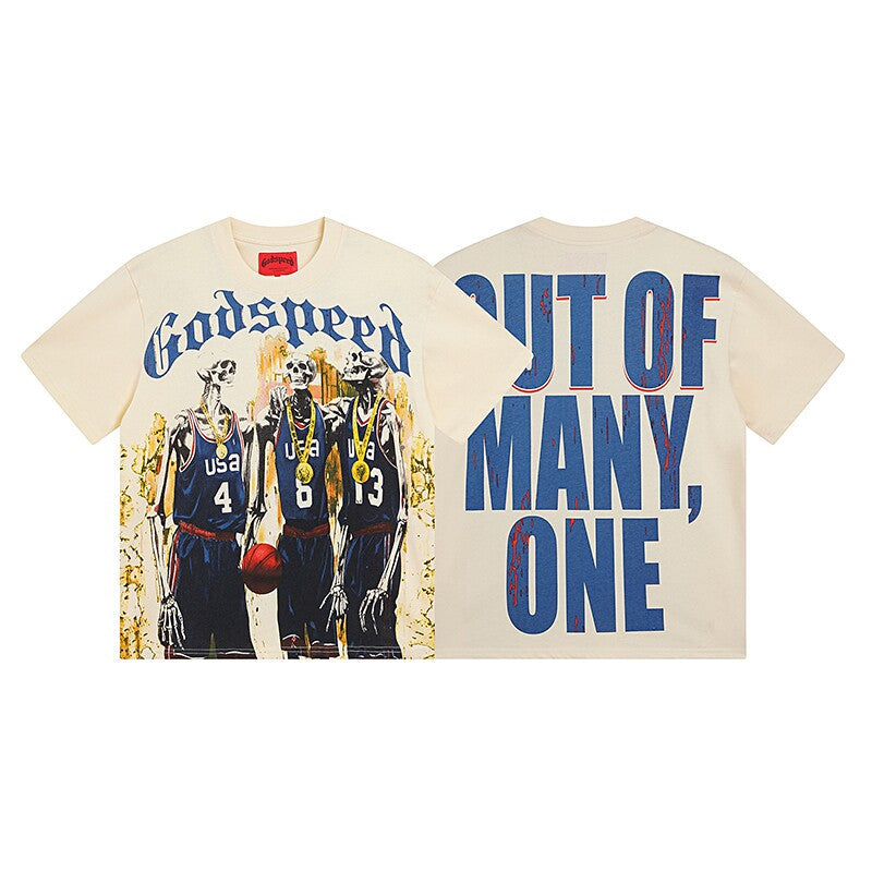 GODSPEED Vintage Biker Rock Graphic Loose Cotton Tee