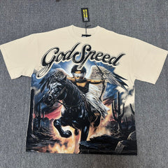 GODSPEED Vintage Angel Rhinestone Washed Cotton Tee