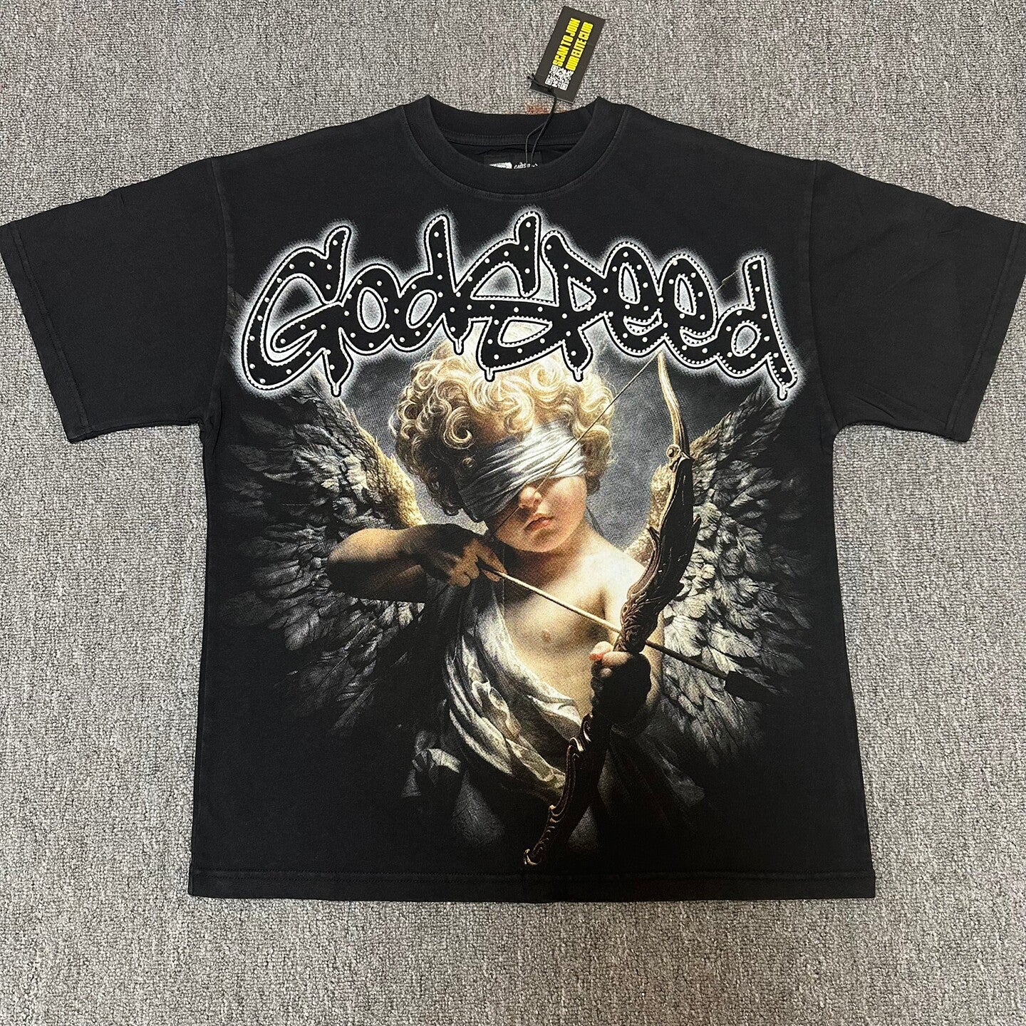 GODSPEED Vintage Angel Rhinestone Washed Cotton Tee