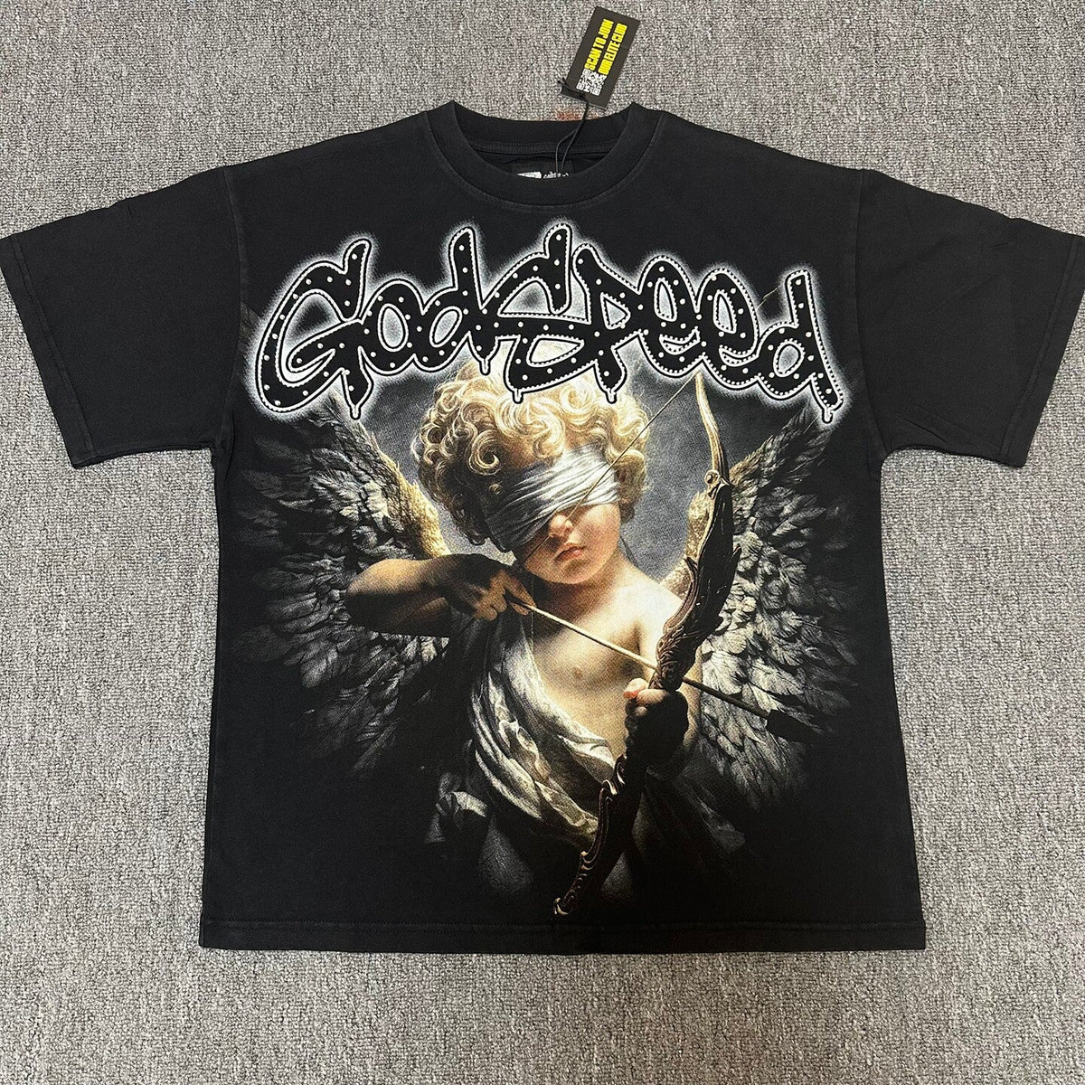 GODSPEED Vintage Angel Rhinestone Washed Cotton Tee