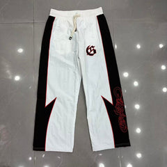 GODSPEED Vintage Contrast Splicing Graphic Straight Sweatpants