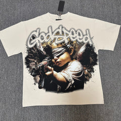 GODSPEED Vintage Angel Rhinestone Washed Cotton Tee