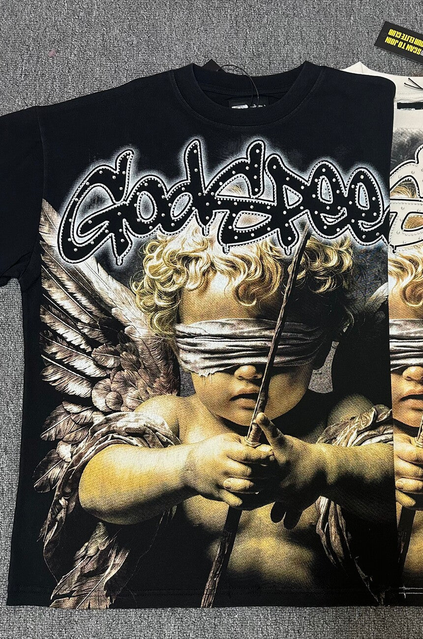 GODSPEED Vintage Angel Rhinestone Washed Cotton Tee