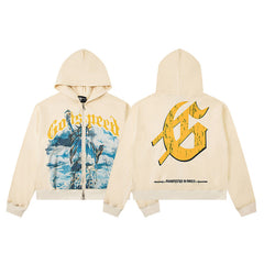 Godspeed Chrome Liberty Zip Up Hoodie Bone