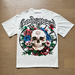GODSPEED Vintage Biker Rock Graphic Loose Cotton Tee